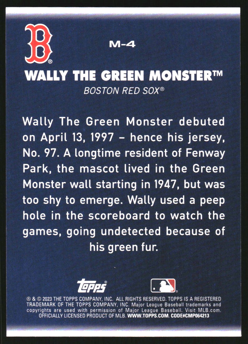 2023 Topps Big League Mascots #M4 Wally the Green Monster