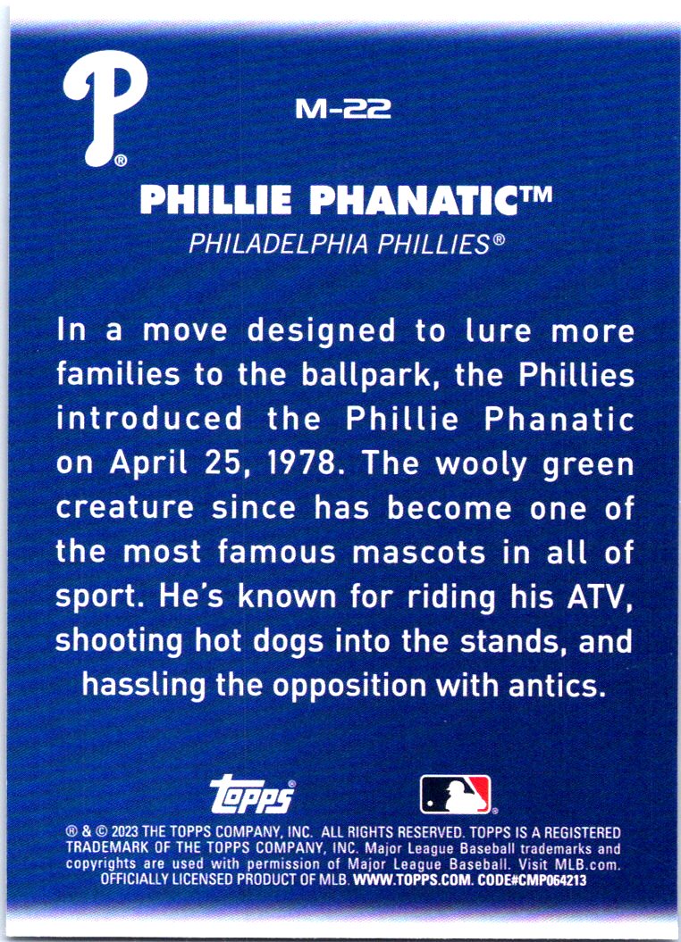 Philadelphia Phillies Phanatic Baseball Mascot Bubble-free 