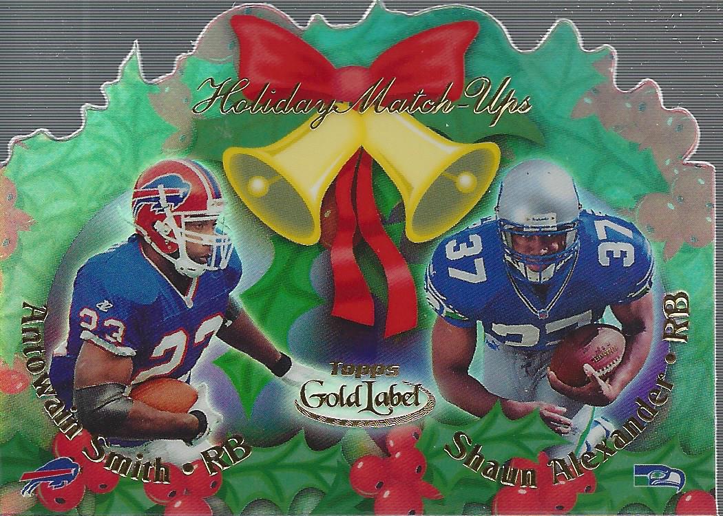 2000 Topps Gold Label Holiday Match-Ups Winter #C3A Antowain Smith/Shaun Alexander/Bills name on back