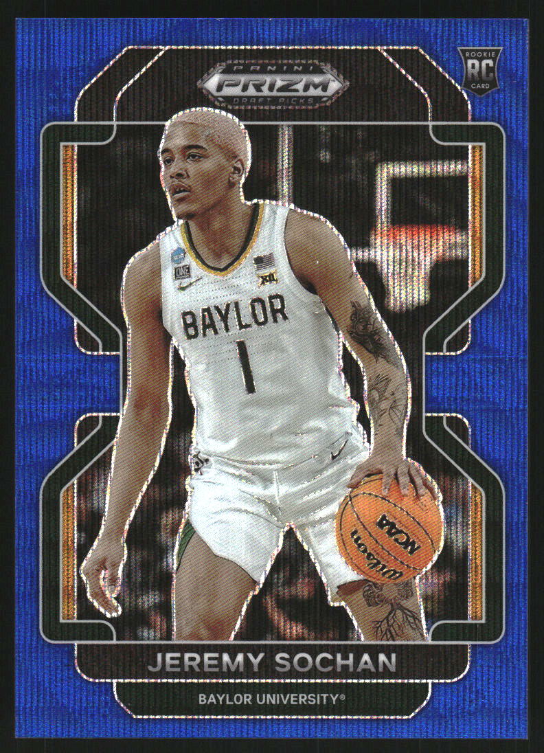 2022-23 Panini Prizm Draft Picks Prizms Blue Wave #61 Jeremy Sochan