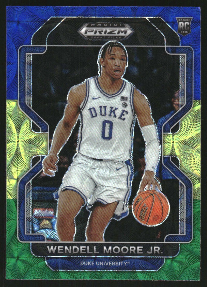 2022-23 Panini Prizm Draft Picks Prizms Choice Blue Yellow and Green #76 Wendell Moore Jr.