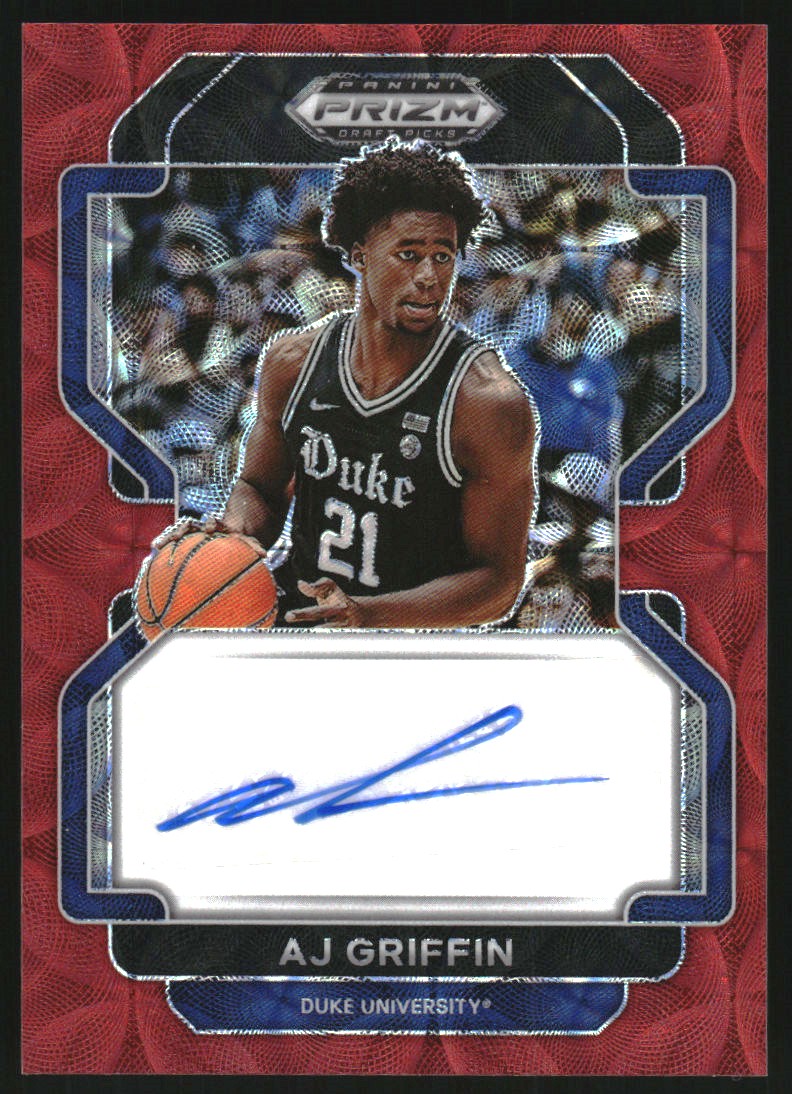 2022-23 Panini Prizm Draft Picks Draft Picks Autographs Prizms Choice Red #8 AJ Griffin