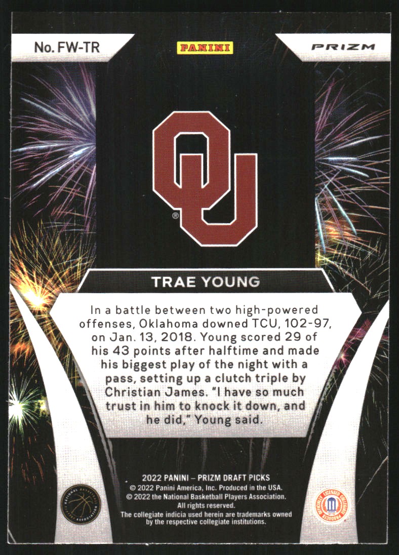 2022-23 Panini Prizm Draft Picks Fireworks Prizms Hyper #19 Trae