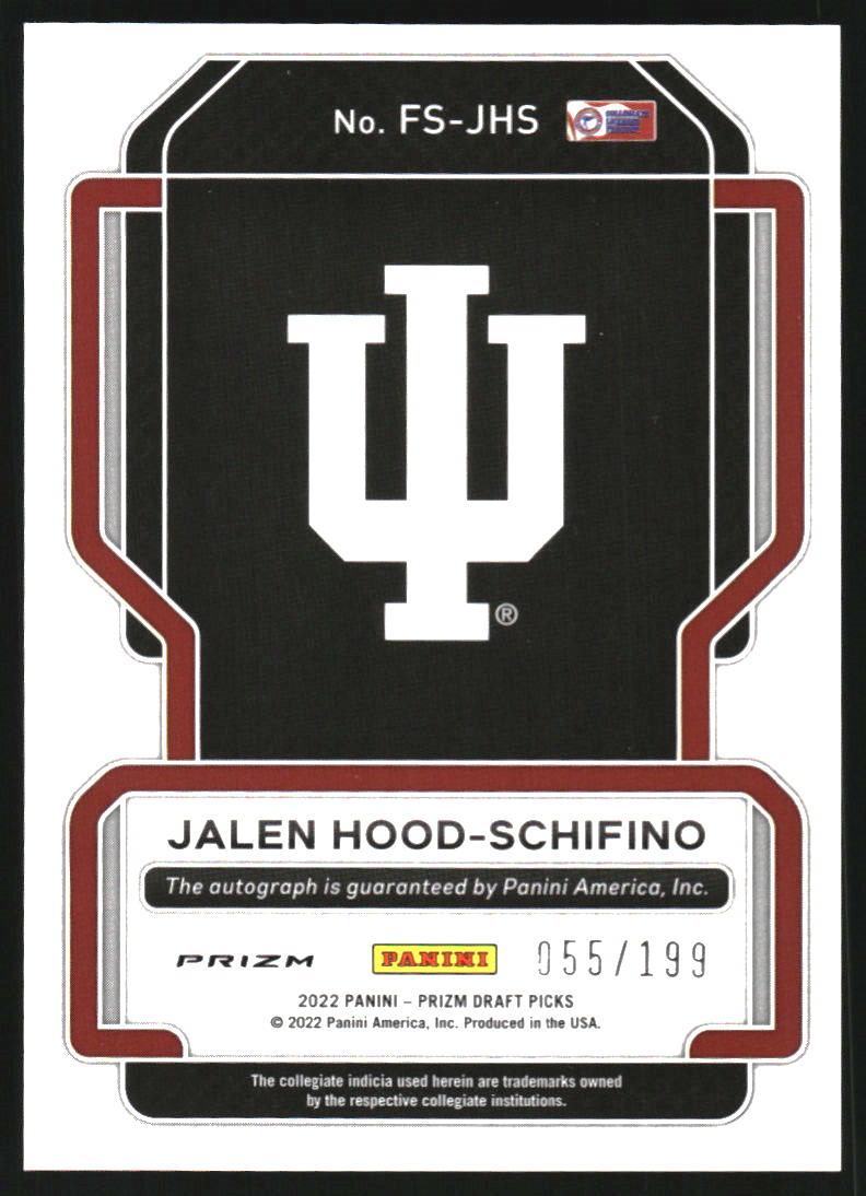 2022-23 Panini Prizm Draft Picks Freshman Signatures Prizms Red #12 Jalen Hood-Schifino