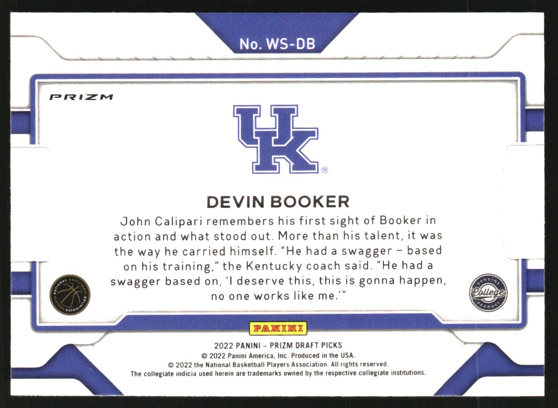 2022-23 Panini Prizm Draft Picks Widescreen Prizms Silver #17 Devin Booker
