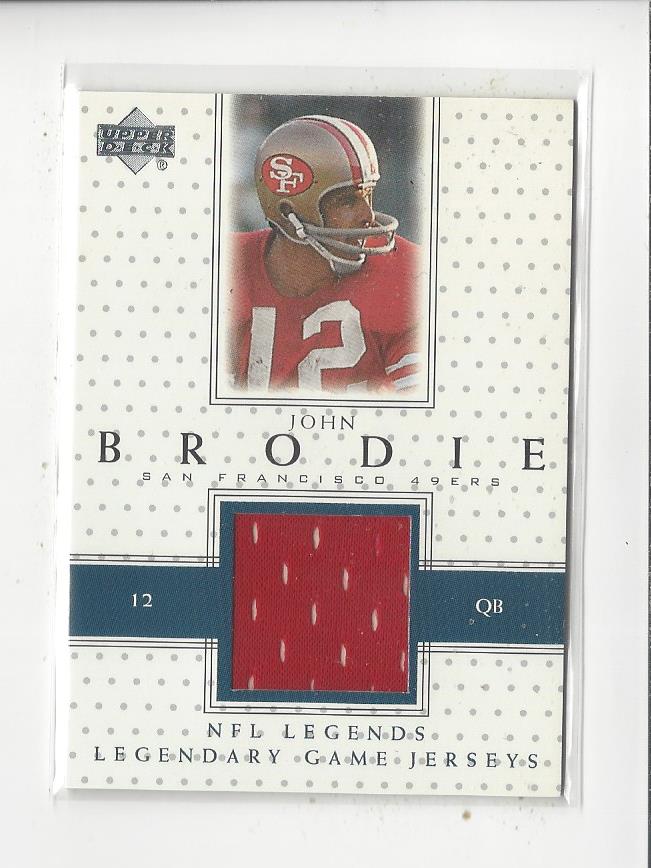 2000 Upper Deck Legends Legendary Jerseys #LJJB John Brodie