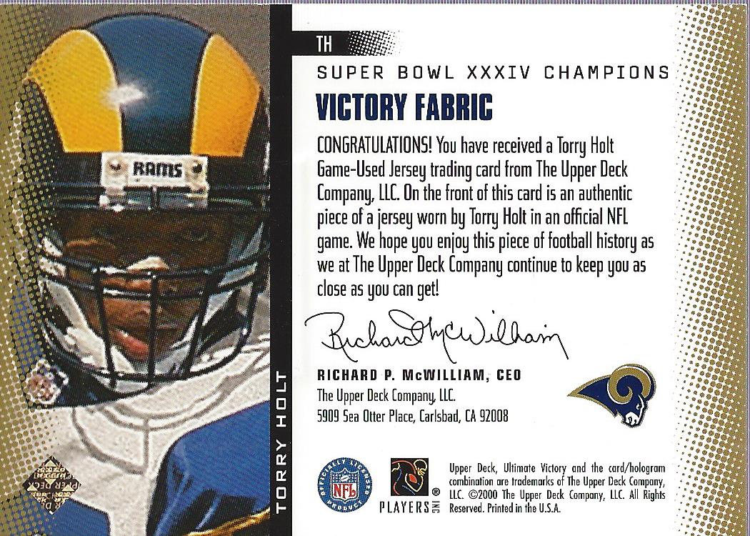2000 Ultimate Victory Fabrics #TH Torry Holt back image