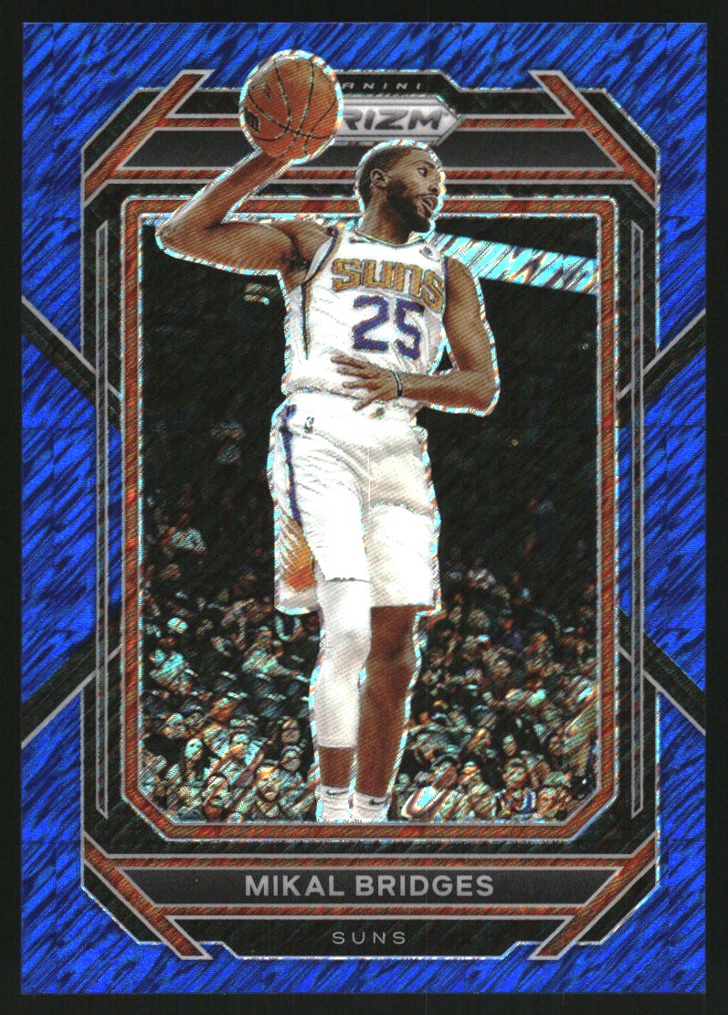 2022-23 Panini Prizm Prizms Blue Shimmer FOTL #120 Mikal Bridges