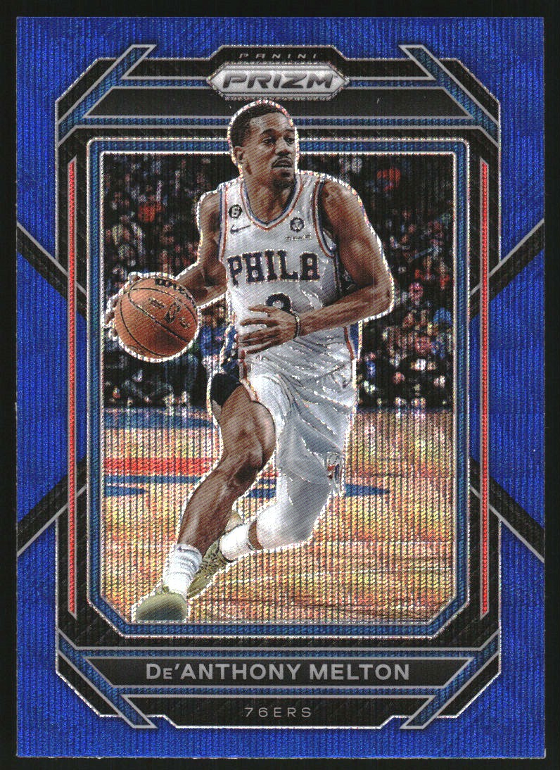 2022-23 Panini Prizm Prizms Blue Wave #36 De'Anthony Melton