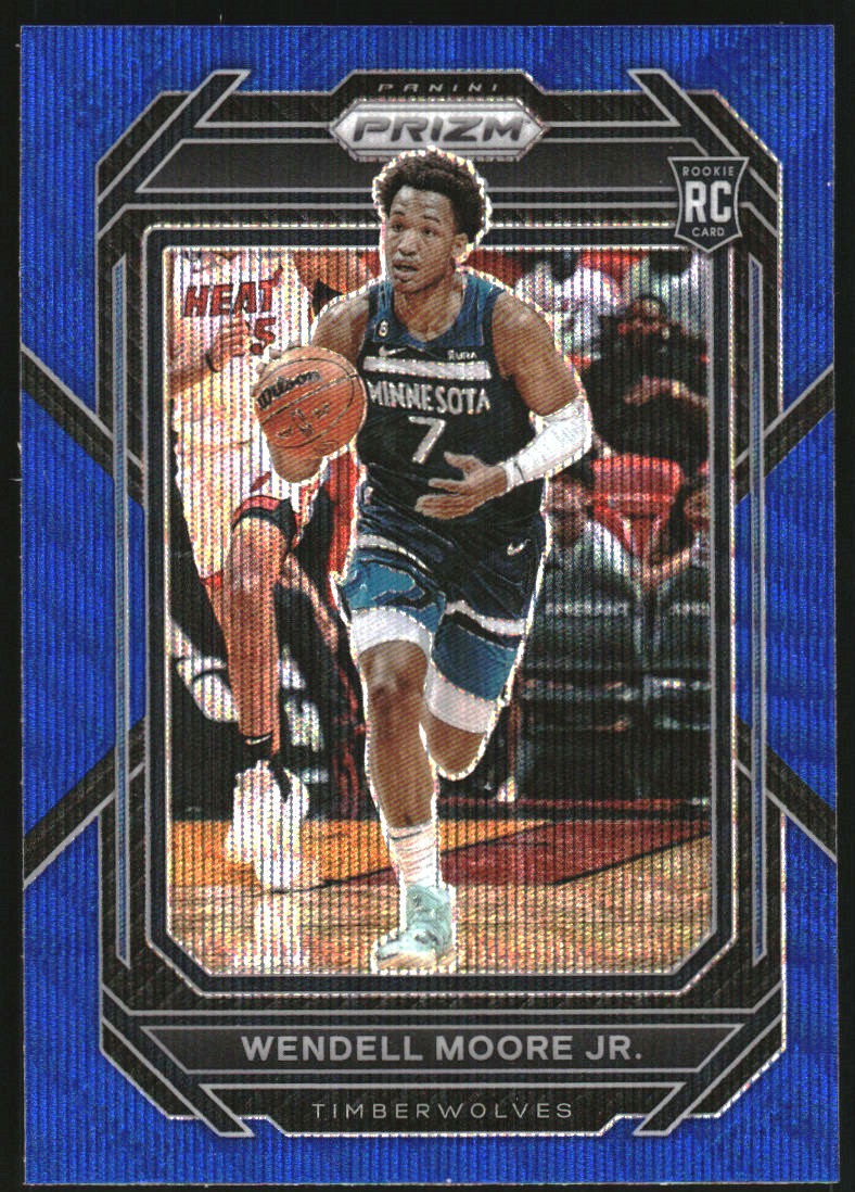 2022-23 Panini Prizm Prizms Blue Wave #221 Wendell Moore Jr.