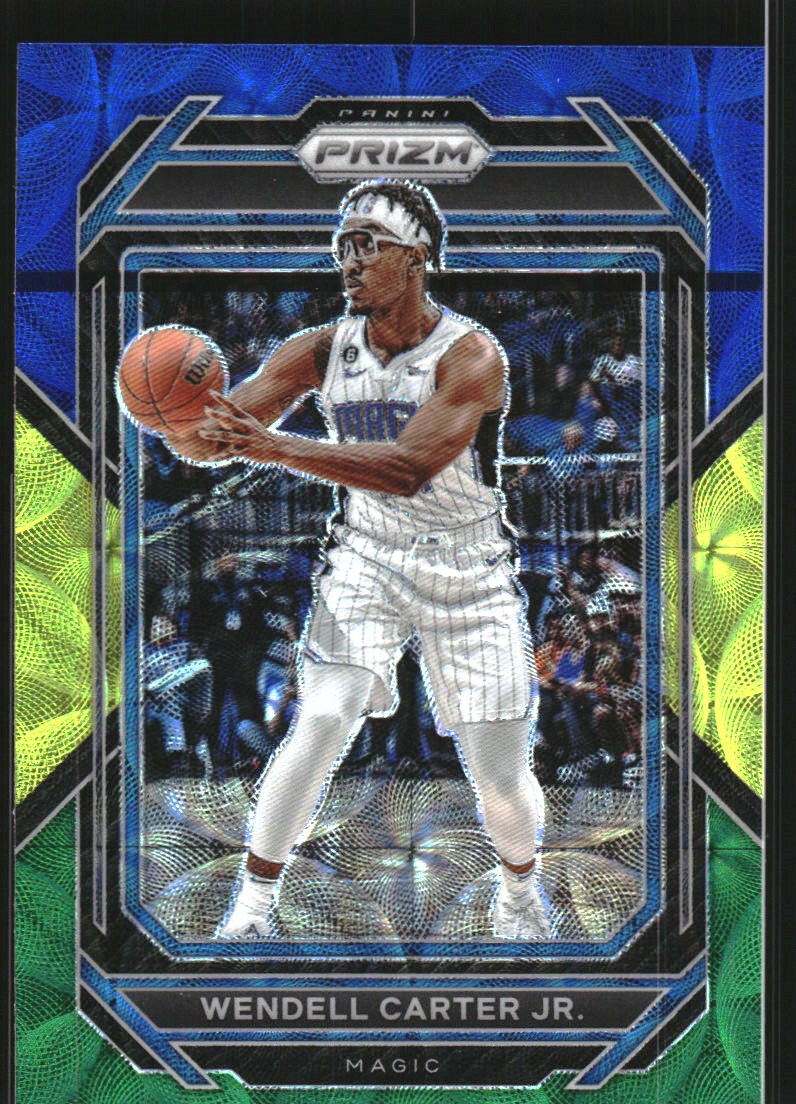 2022-23 Panini Prizm Prizms Choice Blue Yellow and Green #195 Wendell Carter Jr.