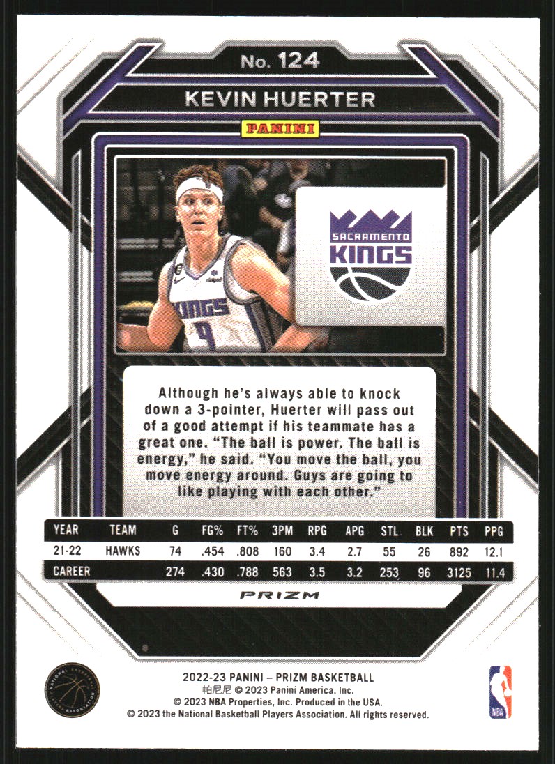 2022-23 Panini Prizm Prizms Silver #124 Kevin Huerter