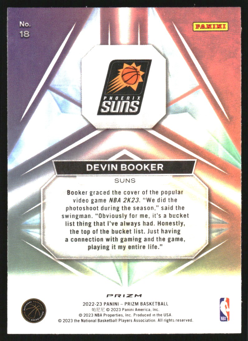 2022-23 Panini Prizm Prizmatic Prizms Silver #18 Devin Booker