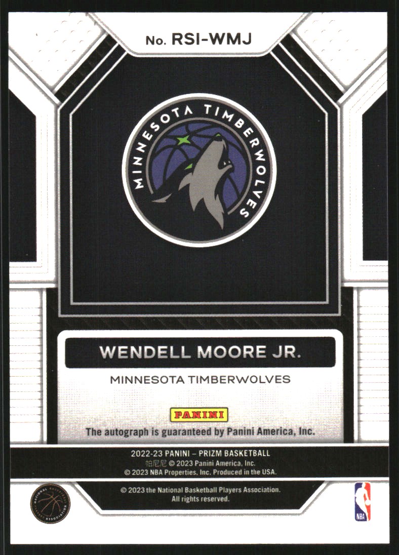 2022-23 Panini Prizm Rookie Signatures #24 Wendell Moore Jr.