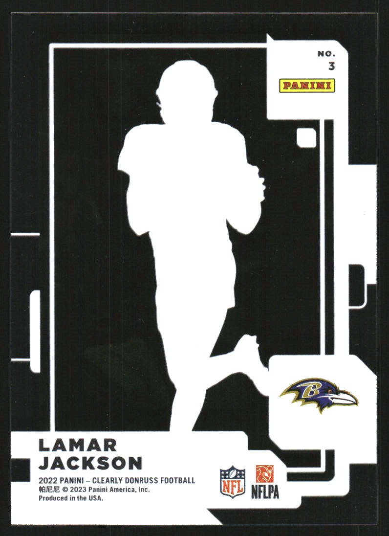 2022 Clearly Donruss #3 Lamar Jackson