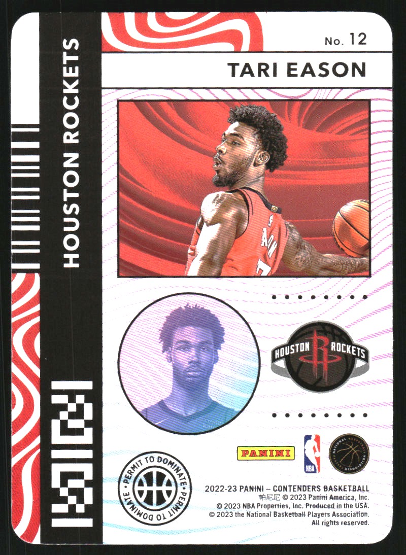 2022-23 Panini Contenders Permit to Dominate #12 Tari Eason