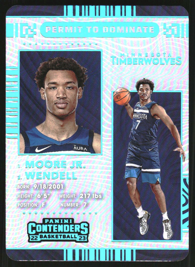 2022-23 Panini Contenders Permit to Dominate #18 Wendell Moore Jr.