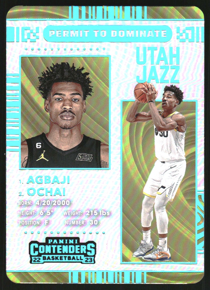 2022-23 Panini Contenders Permit to Dominate #24 Ochai Agbaji