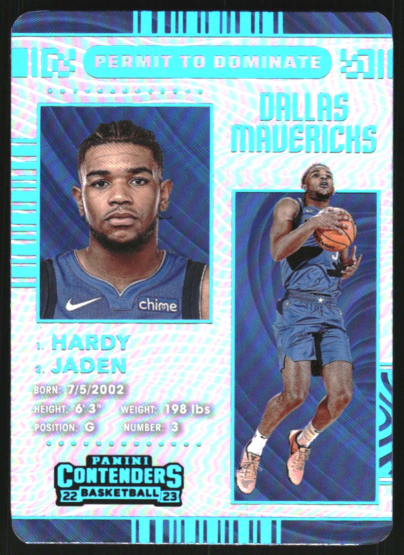 2022-23 Panini Contenders Permit to Dominate #25 Jaden Hardy
