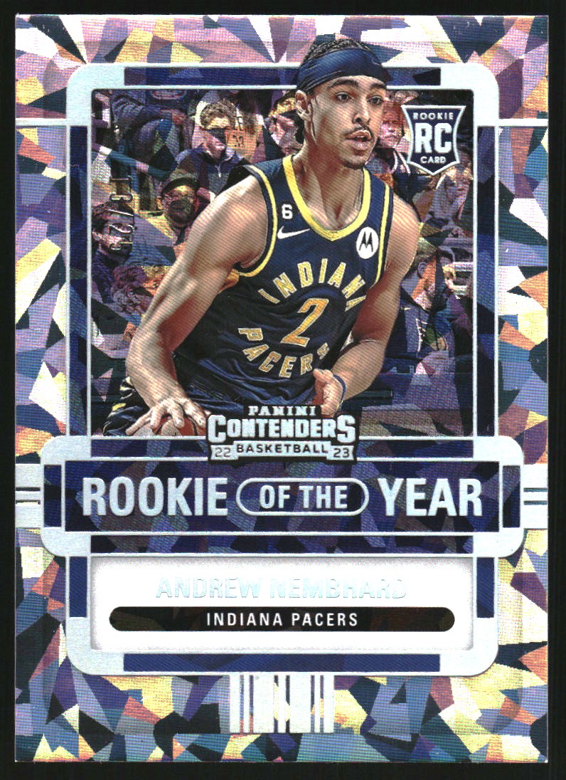 2022-23 Panini Contenders Rookie of the Year Contenders Cracked Ice #17 Andrew Nembhard