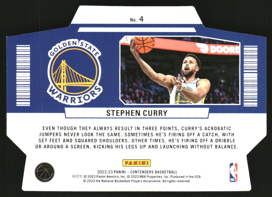 2022-23 Panini Contenders Superstar Die-Cuts #4 Stephen Curry