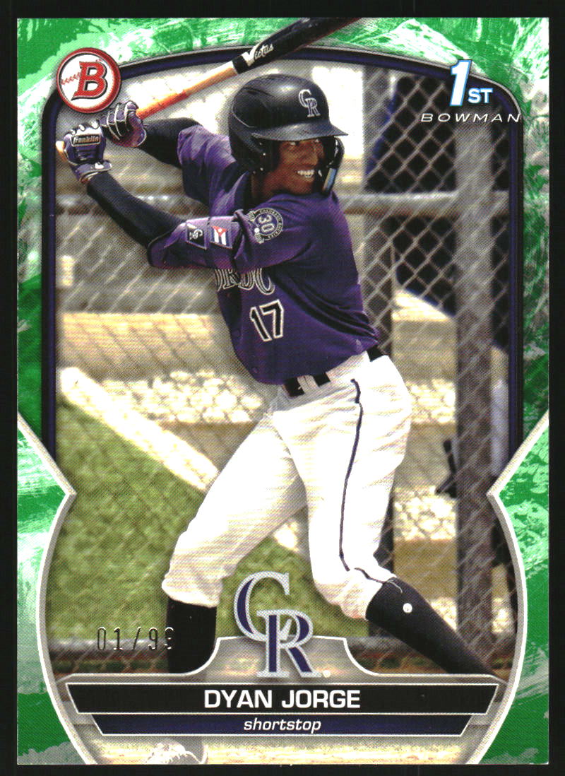 2023 Bowman Prospects Green Pattern #BP22 Dyan Jorge /99