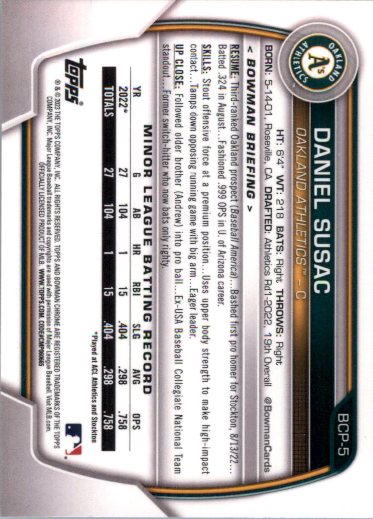 Selección de tarjeta de béisbol Bowman Chrome Prospects 2023 (base) - Imagen 7 de 438