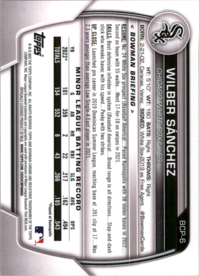 Selección de tarjeta de béisbol Bowman Chrome Prospects 2023 (base) - Imagen 9 de 438