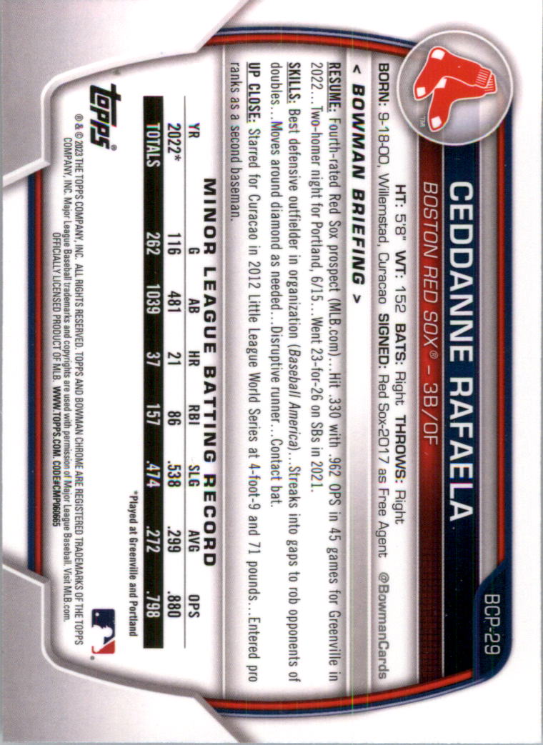 Selección de tarjeta de béisbol Bowman Chrome Prospects 2023 (base) - Imagen 45 de 438