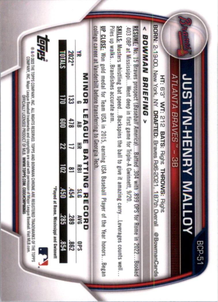 Selección de tarjeta de béisbol Bowman Chrome Prospects 2023 (base) - Imagen 85 de 438