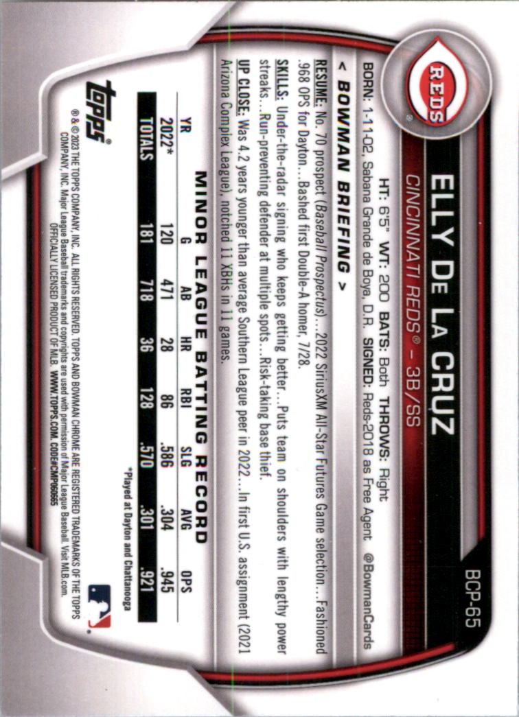 Selección de tarjeta de béisbol Bowman Chrome Prospects 2023 (base) - Imagen 109 de 438
