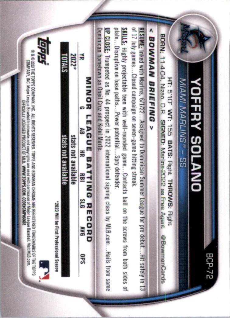 Selección de tarjeta de béisbol Bowman Chrome Prospects 2023 (base) - Imagen 121 de 438