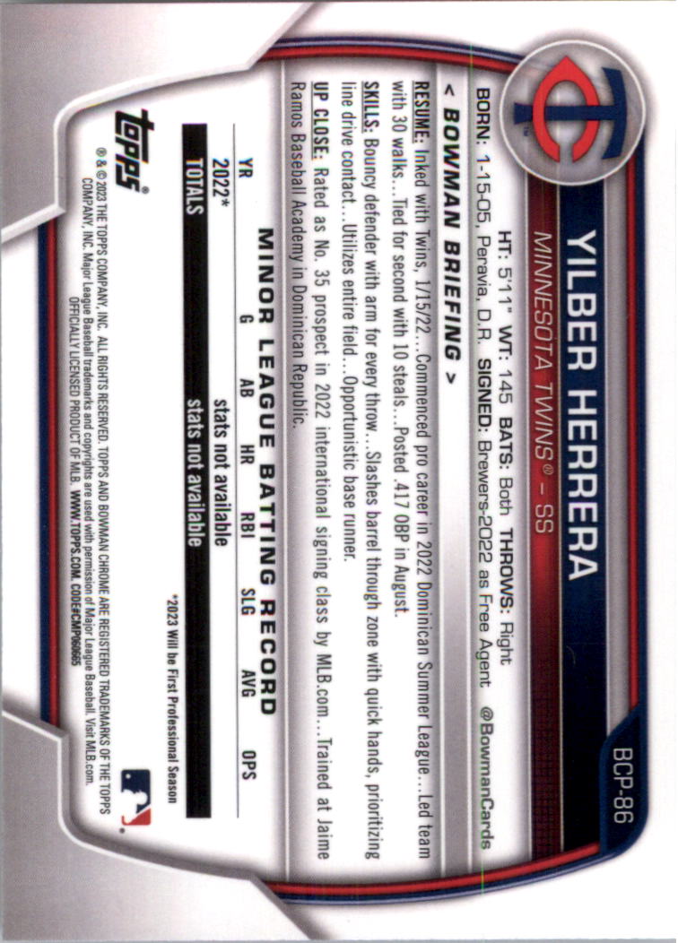 Selección de tarjeta de béisbol Bowman Chrome Prospects 2023 (base) - Imagen 147 de 438