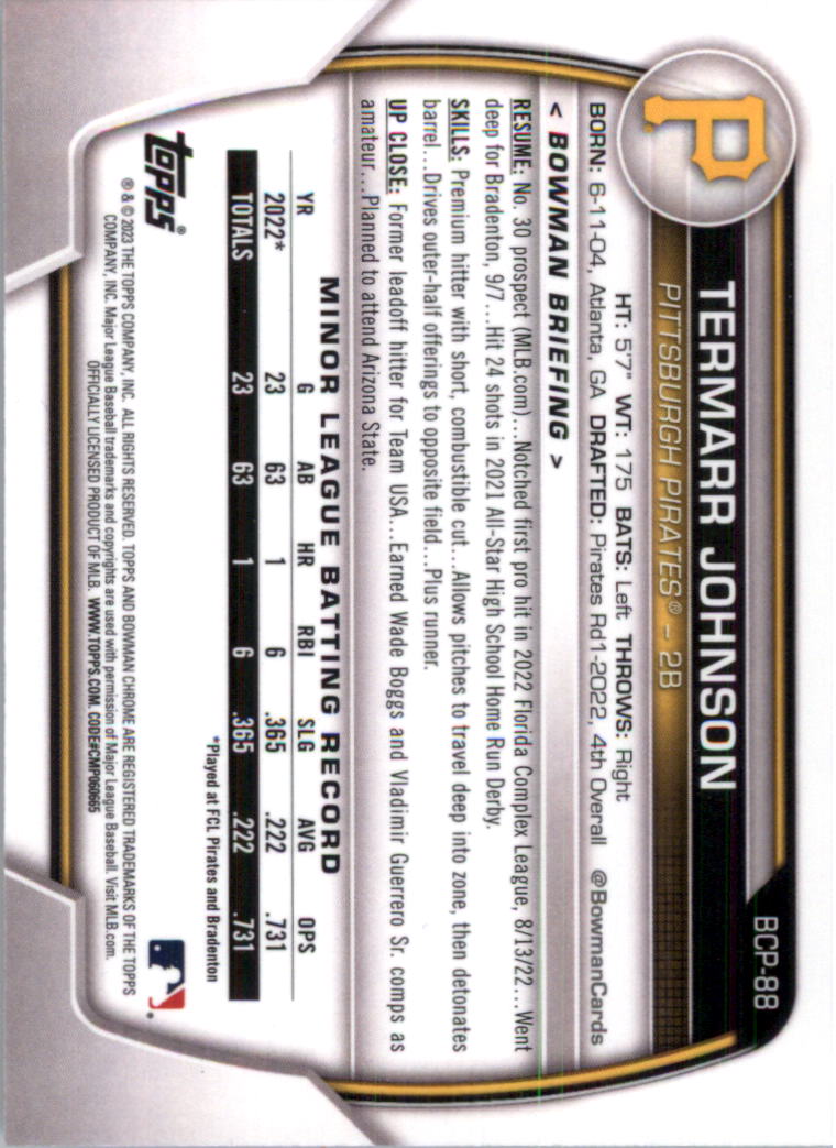 Selección de tarjeta de béisbol Bowman Chrome Prospects 2023 (base) - Imagen 151 de 438