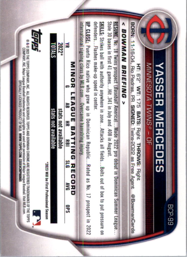 Selección de tarjeta de béisbol Bowman Chrome Prospects 2023 (base) - Imagen 173 de 438