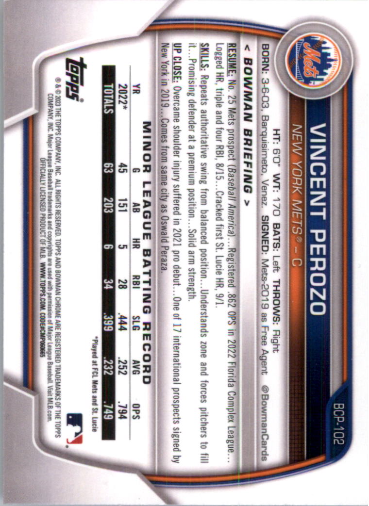 Selección de tarjeta de béisbol Bowman Chrome Prospects 2023 (base) - Imagen 177 de 438