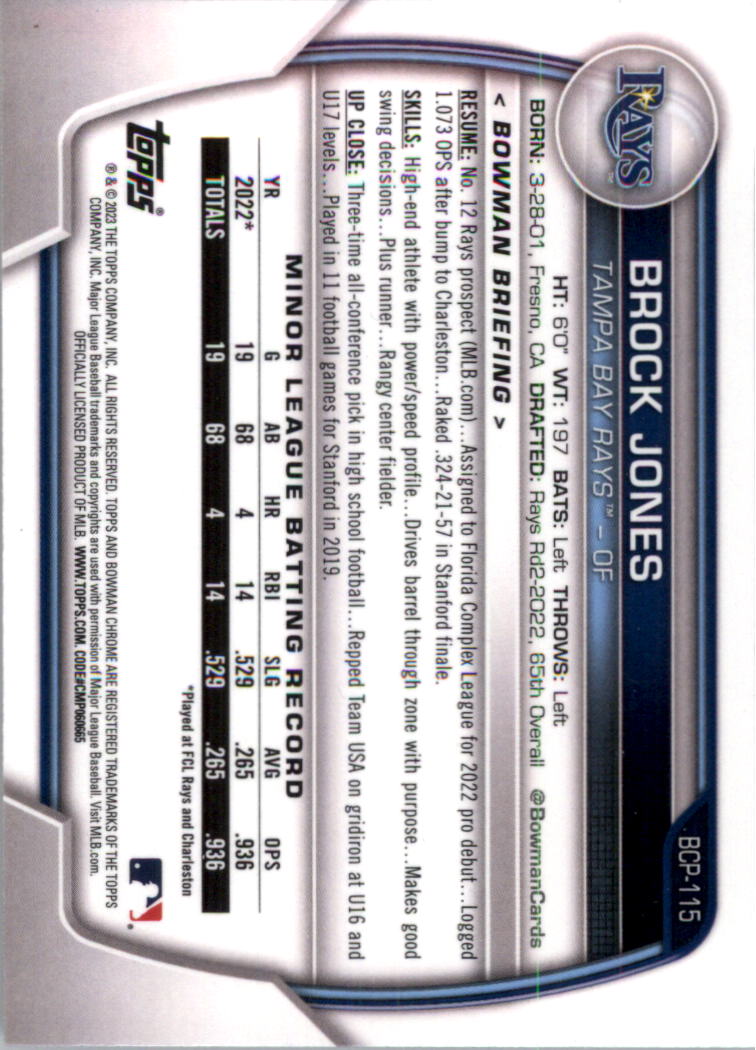 Selección de tarjeta de béisbol Bowman Chrome Prospects 2023 (base) - Imagen 201 de 438