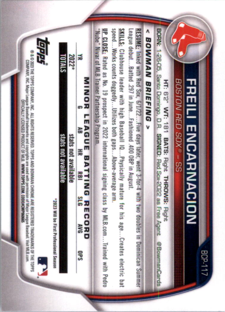 Selección de tarjeta de béisbol Bowman Chrome Prospects 2023 (base) - Imagen 203 de 438