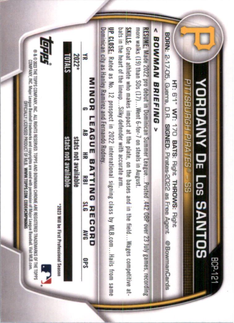 Selección de tarjeta de béisbol Bowman Chrome Prospects 2023 (base) - Imagen 211 de 438