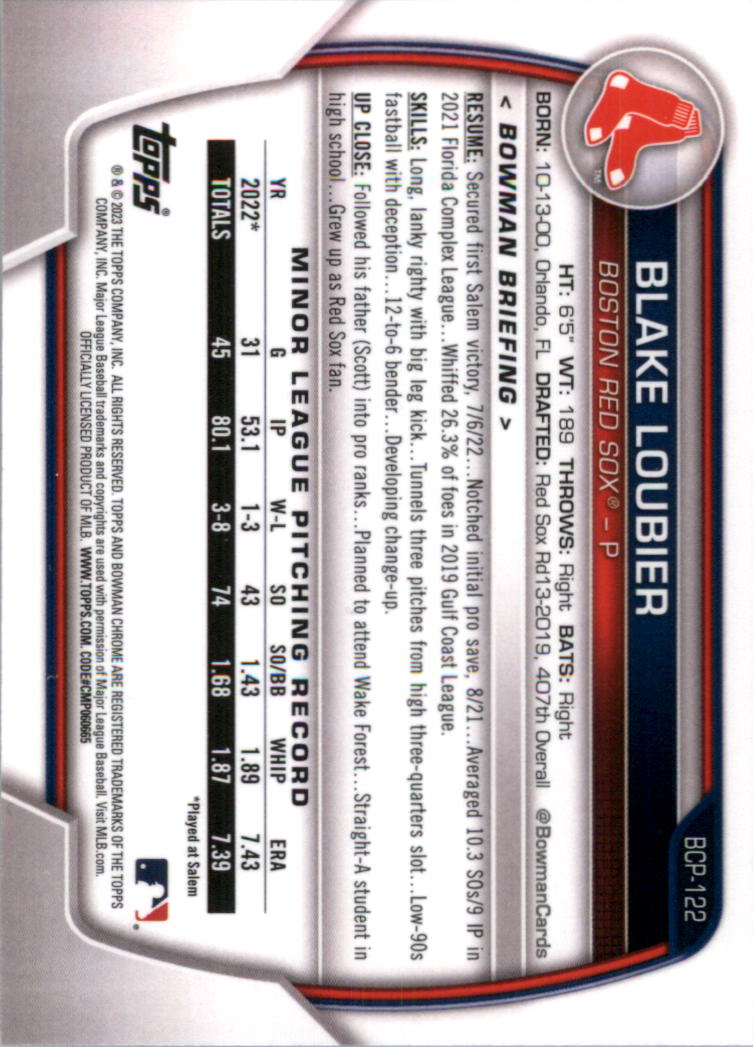 Selección de tarjeta de béisbol Bowman Chrome Prospects 2023 (base) - Imagen 213 de 438