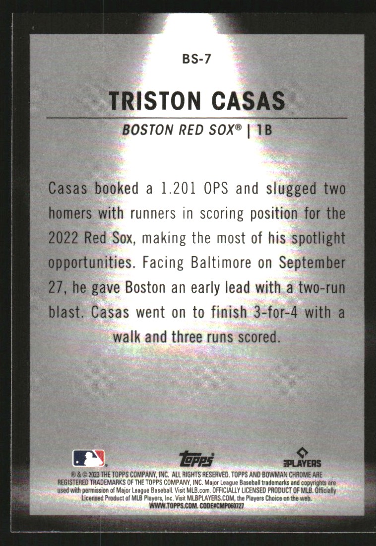 2023 Bowman Chrome Bowman Spotlights #BS7 Triston Casas
