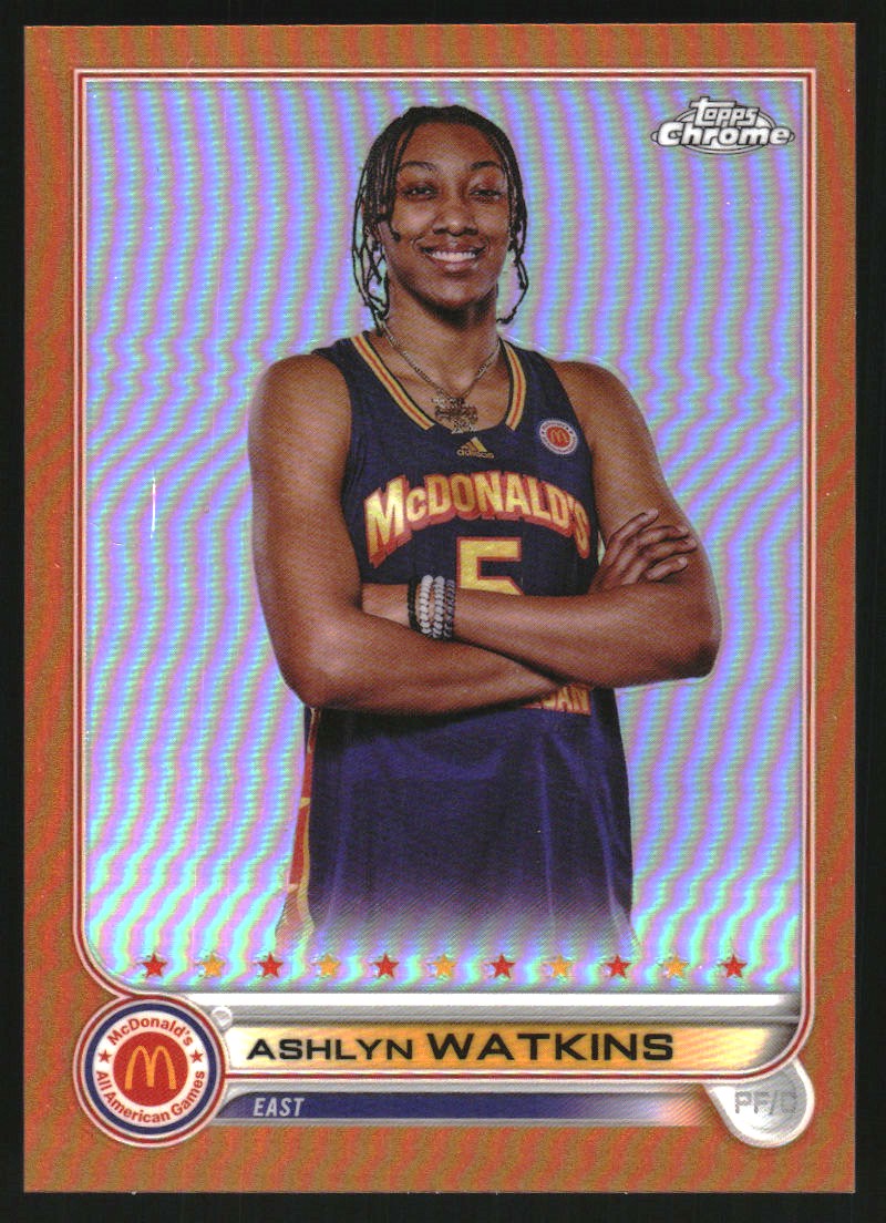 2022 Topps Chrome McDonald's All American Orange Basketball Refractors #36 Ashlyn Watkins