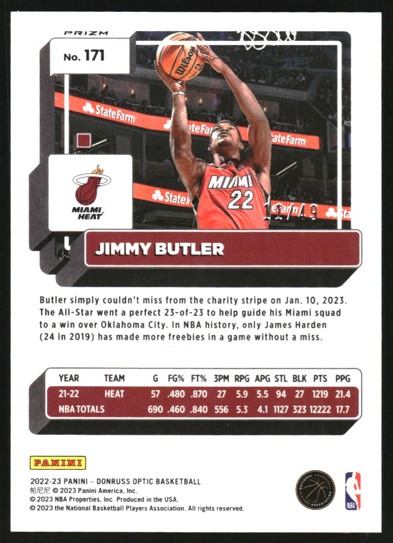 2022-23 Donruss Optic Fast Break Blue #171 Jimmy Butler