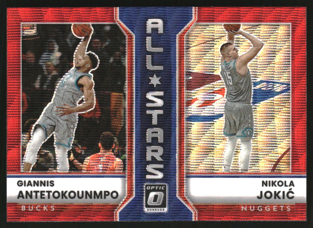 2022-23 Donruss Optic All-Stars Red Wave #6 Giannis Antetokounmpo/Nikola Jokic