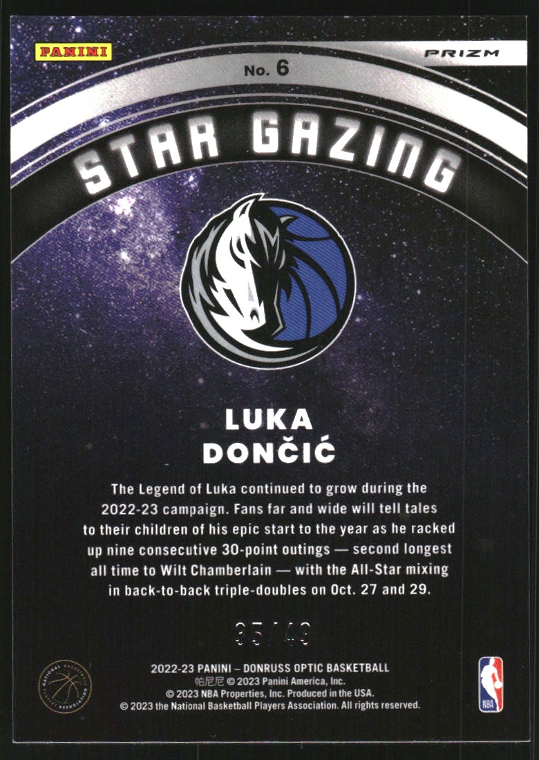 2022-23 Donruss Optic Star Gazing Blue #6 Luka Doncic
