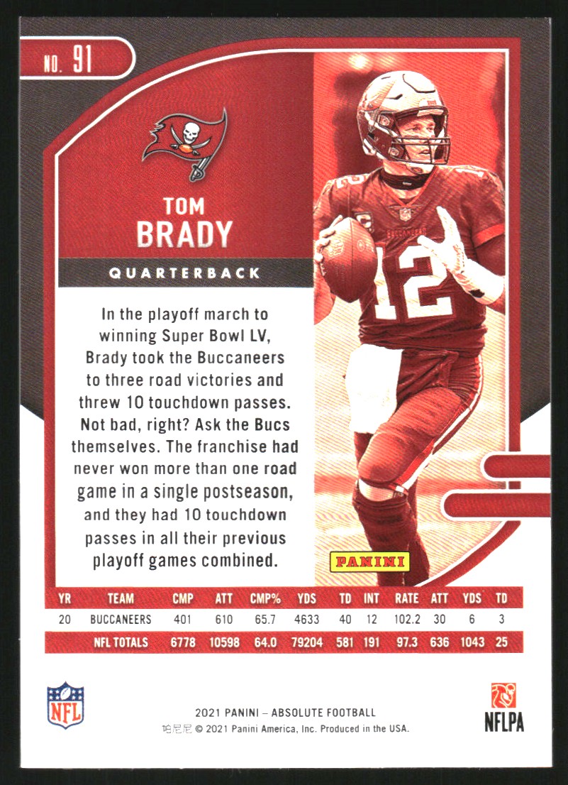 2021 Absolute Spectrum #91 Tom Brady