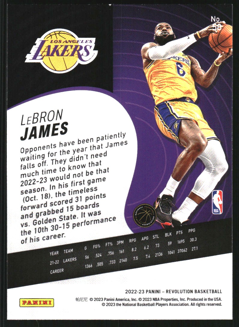 2022-23 Panini Revolution #58 LeBron James