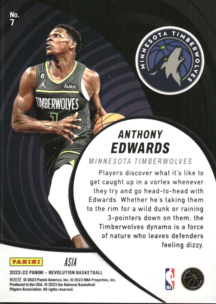2022-23 Panini Revolution Vortex Asia #7 Anthony Edwards