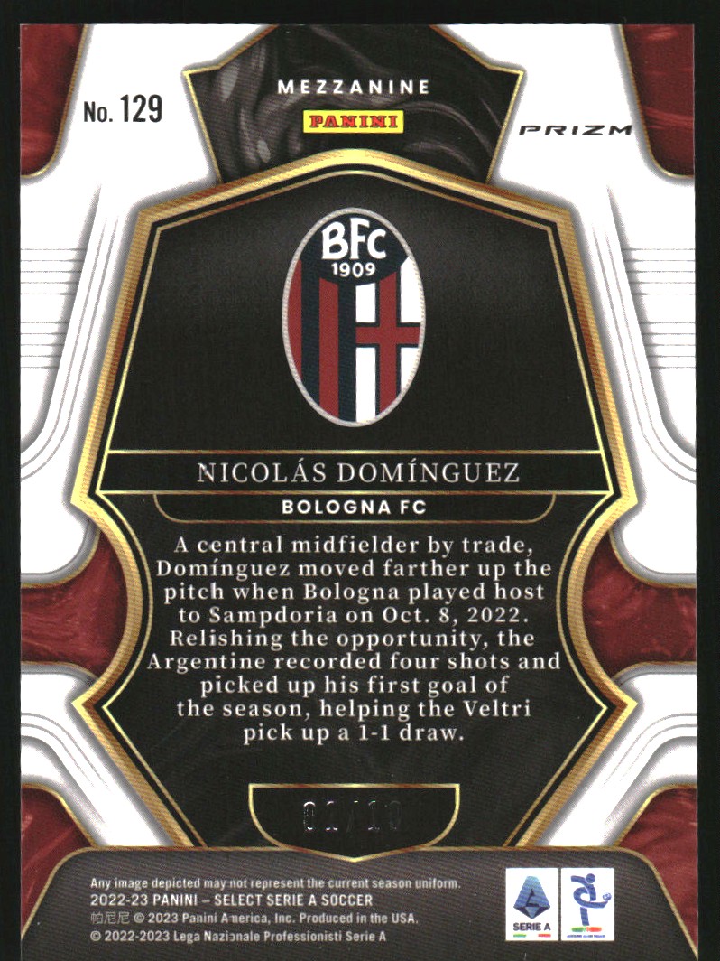 2022-23 Select Serie A Gold #129 Nicolas Dominguez