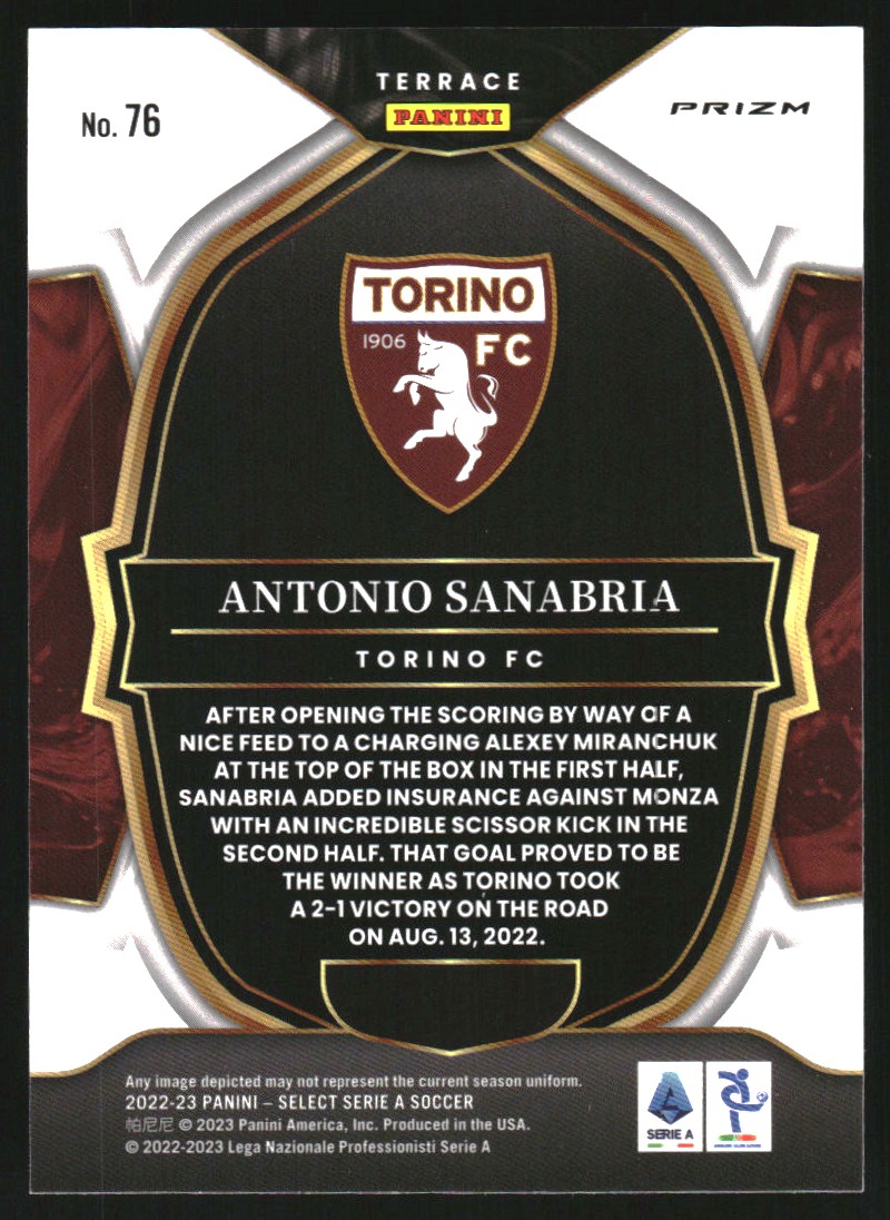 2022-23 Select Serie A Silver #76 Antonio Sanabria
